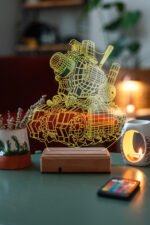 Özel Tasarım 3D Tank Masaüstü Dekoratif Led Lamba - Görsel 2