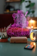 Özel Tasarım 3D Tank Masaüstü Dekoratif Led Lamba - Görsel 4