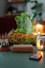 Özel Tasarım 3D Tank Masaüstü Dekoratif Led Lamba - Görsel 5