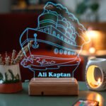Kişiye Özel Hediye 3D Buhar Çıkaran Gemi Masaüstü Dekoratif Led Lamba