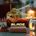 Kişiye Özel 3D Savaş TANK Masaüstü Dekoratif Led Lamba