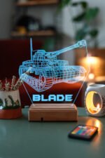 Kişiye Özel 3D Savaş TANK Masaüstü Dekoratif Led Lamba - Görsel 4