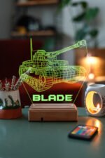 Kişiye Özel 3D Savaş TANK Masaüstü Dekoratif Led Lamba - Görsel 5
