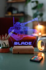Kişiye Özel 3D Savaş TANK Masaüstü Dekoratif Led Lamba - Görsel 6