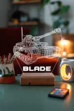 Kişiye Özel 3D Savaş TANK Masaüstü Dekoratif Led Lamba - Görsel 7