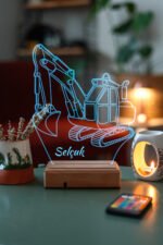 Çocuklara Özel 3D Kepçe Masaüstü Dekoratif Led Lamba - Görsel 3