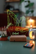 Çocuklara Özel 3D Kepçe Masaüstü Dekoratif Led Lamba - Görsel 4