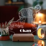 Kişiye Özel 3D Kaykay Masaüstü Dekoratif Led Lamba