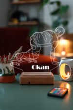 Kişiye Özel 3D Kaykay Masaüstü Dekoratif Led Lamba