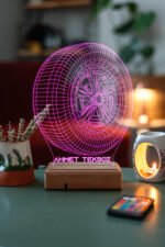 Kişiye Özel 3D Lastik ve Jant Masaüstü Dekoratif Led Lamba - Görsel 3