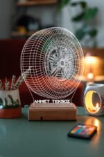 Kişiye Özel 3D Lastik ve Jant Masaüstü Dekoratif Led Lamba - Görsel 7