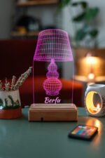 Dekoratif 3D Vazo 16 Renk Dekoratif Led Masa Lambası