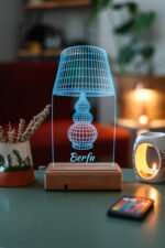 Dekoratif 3D Vazo 16 Renk Dekoratif Led Masa Lambası - Görsel 4