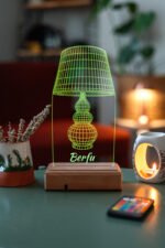 Dekoratif 3D Vazo 16 Renk Dekoratif Led Masa Lambası - Görsel 5