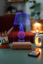 Dekoratif 3D Vazo 16 Renk Dekoratif Led Masa Lambası - Görsel 6