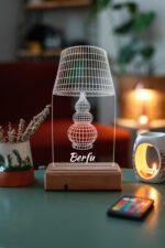 Dekoratif 3D Vazo 16 Renk Dekoratif Led Masa Lambası - Görsel 7