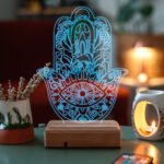 Fatıma ‘nın Eli Hamsa 16 Renk Masa Lambası