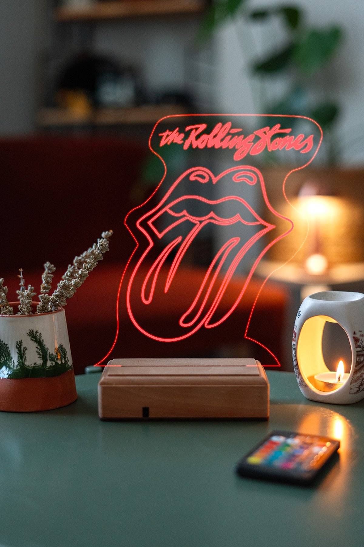MDW-DU-1350 The Rolling Stones 16 Renkli Kumandalı Gece Lambası - Görsel 1