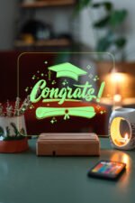 Congratulations Mezuniyet Hediyesi 16 Renkli Kumandalı Gece Lambası - Görsel 2