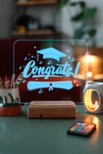 Congratulations Mezuniyet Hediyesi 16 Renkli Kumandalı Gece Lambası - Görsel 3