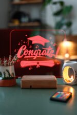 Congratulations Mezuniyet Hediyesi 16 Renkli Kumandalı Gece Lambası - Görsel 5
