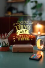 Good Things Take Time Ev Hediyesi 16 Renkli Gece Lambası - Görsel 3