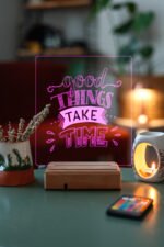 Good Things Take Time Ev Hediyesi 16 Renkli Gece Lambası - Görsel 5
