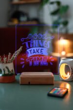 Good Things Take Time Ev Hediyesi 16 Renkli Gece Lambası - Görsel 6