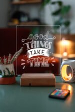 Good Things Take Time Ev Hediyesi 16 Renkli Gece Lambası - Görsel 7