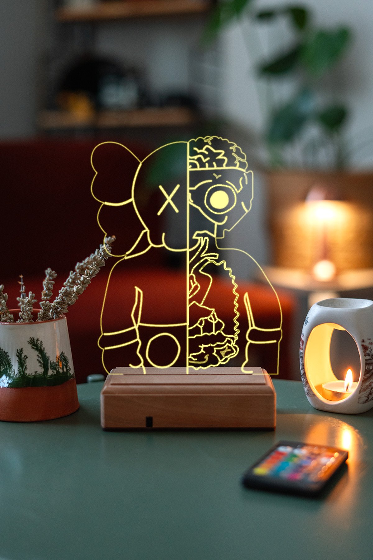 MDW-DU-1400 Kaws 16 Renk Kumandalı Gece Lambası - Görsel 1