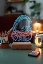 Müzik Sevenlere Hediye 3D Kulaklık 16 Renkli Gece Lambası - Görsel 4