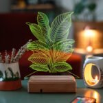 Dekoratif 3D Yapraklar Ev Dekorasyonu 16 Renk Gece Lambası