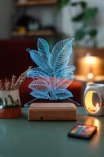 Dekoratif 3D Yapraklar Ev Dekorasyonu 16 Renk Gece Lambası - Görsel 2