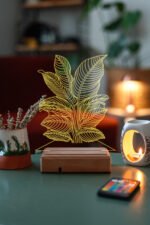 Dekoratif 3D Yapraklar Ev Dekorasyonu 16 Renk Gece Lambası - Görsel 3