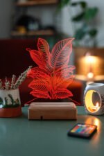 Dekoratif 3D Yapraklar Ev Dekorasyonu 16 Renk Gece Lambası - Görsel 4