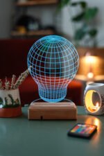 3D Dekoratif Ampul 16 Renkli Kumandalı Gece Lambası - Görsel 4