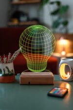3D Dekoratif Ampul 16 Renkli Kumandalı Gece Lambası - Görsel 5