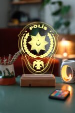 Kişiye Özel Polislere Hediyelik 16 Renk Kumandalı Gece Lambası - Görsel 5