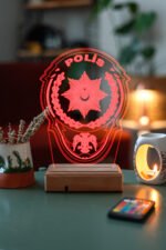 Kişiye Özel Polislere Hediyelik 16 Renk Kumandalı Gece Lambası - Görsel 6