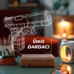 Kişiye Özel İsimli Silah 16 Renkli Kumandalı Gece Lambası