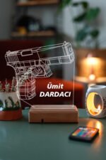 Kişiye Özel İsimli Silah 16 Renkli Kumandalı Gece Lambası