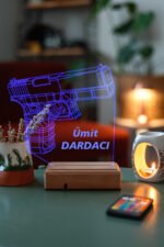 Kişiye Özel İsimli Silah 16 Renkli Kumandalı Gece Lambası - Görsel 2