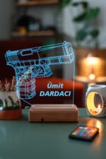 Kişiye Özel İsimli Silah 16 Renkli Kumandalı Gece Lambası - Görsel 4