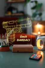 Kişiye Özel İsimli Silah 16 Renkli Kumandalı Gece Lambası - Görsel 5