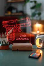 Kişiye Özel İsimli Silah 16 Renkli Kumandalı Gece Lambası - Görsel 6