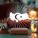 Türkiye Haritası Ay Yıldız Dekoratif 16 Renkli Kumandalı Gece Lambası