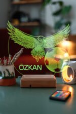 Kişiye Özel Kara Kartal 3D 16 Renk Led Gece Lambası - Görsel 3