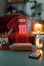 Futbol Sevenlere Hediye Tasarım 3D Led Forma Gece Lambası - Görsel 4