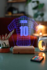 Futbol Sevenlere Hediye Tasarım 3D Led Forma Gece Lambası - Görsel 6