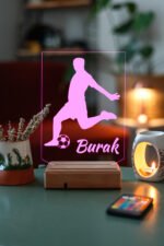 Kişiye Özel Hediye Futbol 3D Led Masaüstü ve Gece Lambası